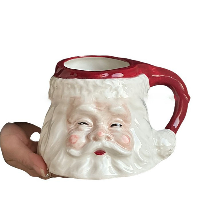 3D Santa Face Ceramic Christmas Mug