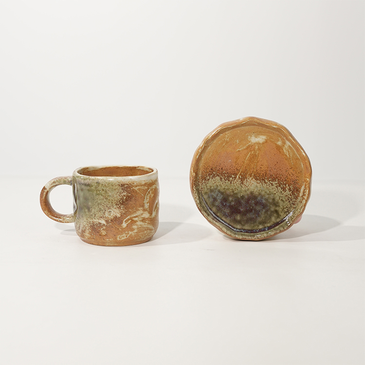 Creative Stoneware Coffee Cup with Saucer for Latte Cappuccino Tea (4).jpg