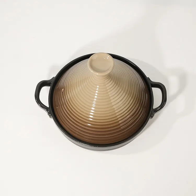 Manufacturer Direct Wholesale Hige Temperature Ceramic Taji Cooking Pot Heat - Resistant Clay Cookware Casserole with Lid for Kitchen (2).jpg