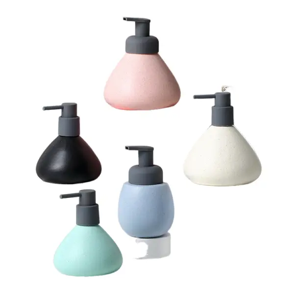 Colorful Drop - Shaped Matte Ceramic Soap Dispenser