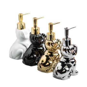 Cute Dog-Shaped Multicolor Ceramic Soap Dispenser