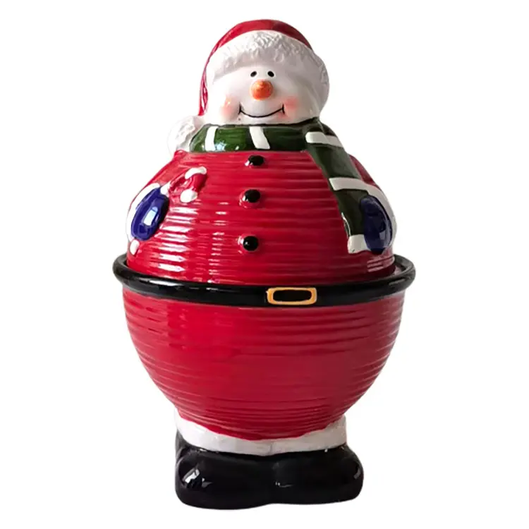 Christmas Snowman - Shaped Dolomite Storage Jar