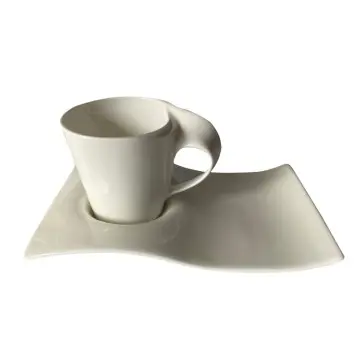 Minimalist Organic - Shaped Bone China Cup and Saucer Set